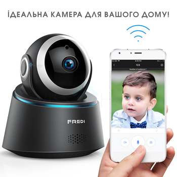 Видеоняня HD WiFi 1080р Черная
