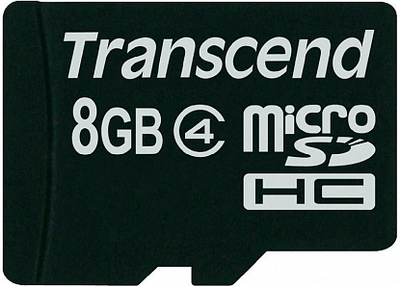 Карта памяти Transcend microSDHC class 4 SD adapter 8Gb Black (26058)