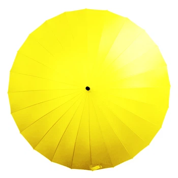 Жіночий парасольку Lesko T-1001 Yellow однотонний тростина складна