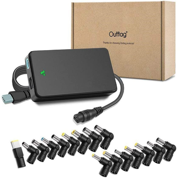 Універсальний блок живлення Outtag Універсальний Laptop Charger 15 V/16 V/18.5 V/19 V/19,5 V/20 V 4.6~6 A 90 W max для ноутбука HP Dell Lenovo Acer Asus Toshiba Samsung Sony, Fujitsu, IBM плюс USB зарядка (240620PL0057)