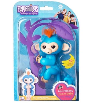Интерактивная обезьянка Fingerlings синяя Борис