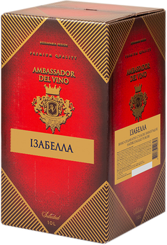 Вино Ambassador Del Vino Ізабелла рожеве напівсолодке 10 л 9-12% (4820189120827)