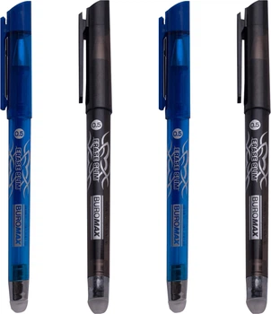 Набор из 4-х гелевых ручек Buromax Erase Slim Пиши-стирай 0.5 мм (2 черных и 2 синих) (BM.8300.Z1)