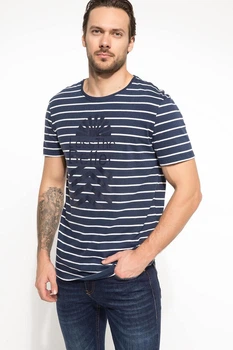 Футболка DeFacto M Бело-синяя (DeFT-shirt -434-1)