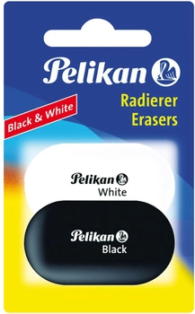 Ластики для карандаша Pelikan Squeesy Black&White овальные 2 шт (621193)