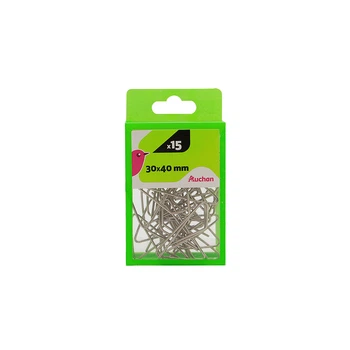 Скрепки Auchan 876501 30х40 мм, 15 шт.