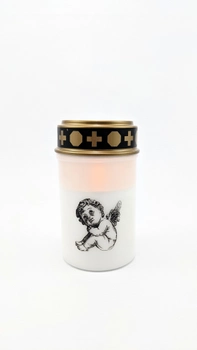 Лампадка с LED лампочкой- свеча с ангелом Melinera белый-бронзовый PM3-10057