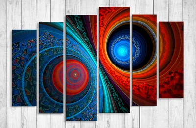 Модульная картина на холсте Holst Art из 6-ти частей Абстракция космос 100х150 см