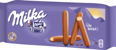 Печенье-палочки Milka Лила Стикс покрытое молочным шоколадом 112 г (7622201753207)