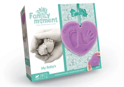 Набор для создания слепка ручки или ножки "Family Moment" FMM-01-01 Набор для создания отпечатка ручки и ножки малыша фиолетовый
