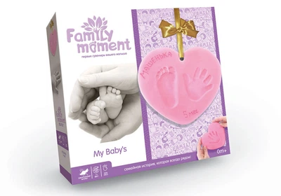 Набор для создания слепка ручки или ножки "Family Moment" FMM-01-02 Набор для создания отпечатка ручки и ножки малыша розовый