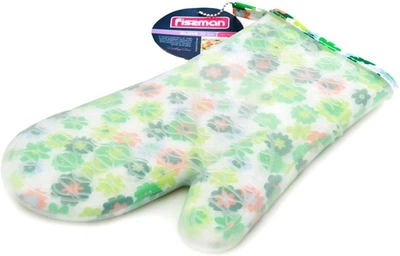Кухонная рукавица Fissman Green Flower 32см, хлопок с силиконовым покрытием (FN-AY-7555)