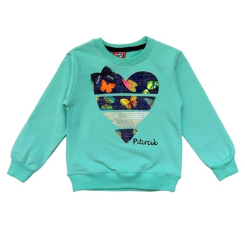 Свитшот Pitircik kids "Сердце" для девочки 86 см Бирюзовый 11214