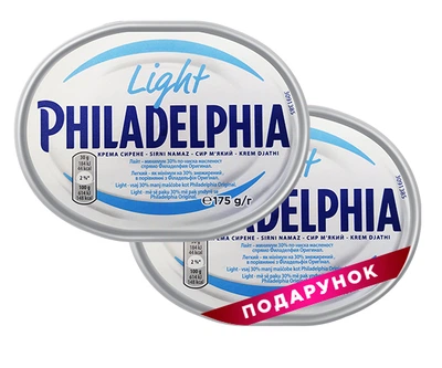 Набір сирів Philadelphia легка 175 г, 1 + 1