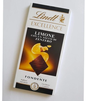Шоколад Lindt Excellence Limone темний шоколад з шматочками лимона і 100 г імбиру