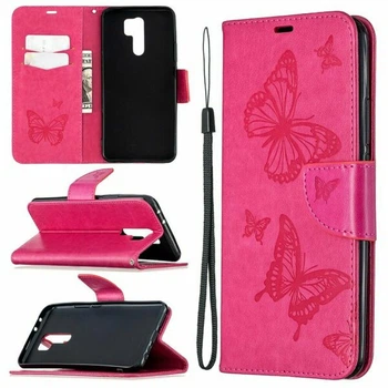 Чехол-книжка с рисунком UniCase Butterfly Pattern для Xiaomi Redmi 9 - Rose