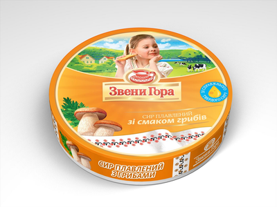 Сир плавлений Звени Гора порційний зі смаком грибів 140гр