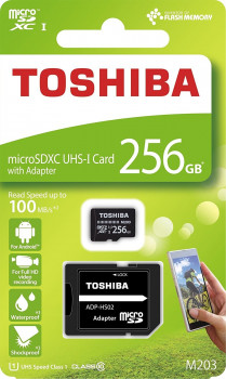 Карта памяти Toshiba microSDXC 256GB Exceria M203 Class 10 UHS-I + SD Adapter