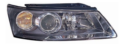 Фара Hyundai Sonata V (NF) (дорестайл) 2005 - 2007, права штатна, електр., жовтий повортник, без сервоприводу, (Depo, fp1075)