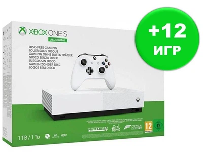 Nintendo Switch xbox one 1TB Microsoft Xbox One S 1Tb All-Digital Edition + 12 игр – фото
