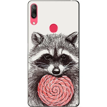 Силиконовый чехол Candy для Huawei Y7 2019 с рисунком Енот