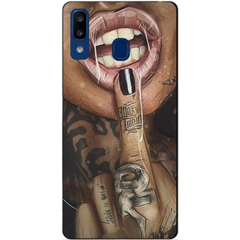 Силиконовый чехол Candy для Samsung A20 2019 Galaxy A205f с рисунком Палец
