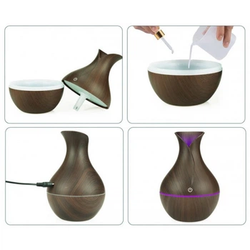 Увлажнитель воздуха с LED подсветкой Humidifier Ultrasonic Aroma Темное дерево 130 мл (FG22)