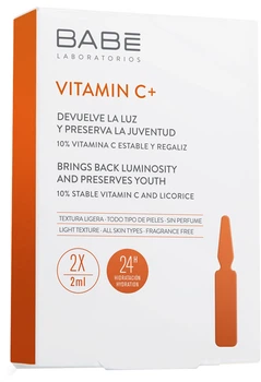 Ampułki-koncentrat BABE Laboratorios Vitamin C + Babe na depigmentację o działaniu antyoksydacyjnym 2 x 2 ml (8436571630360)