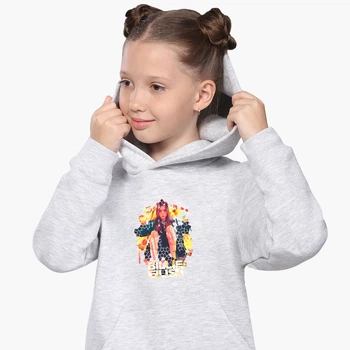 Детский худи Билли Айлиш (Billie Eilish) Светло-серый меланж (9298-1212) 116 см
