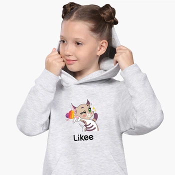Детский худи Лайк (Likee Cat) Светло-серый меланж (9298-1032) 140 см