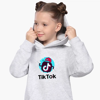 Детский худи ТикТок (TikTok) Светло-серый меланж (9298-1712) 140 см