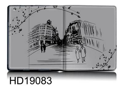 Чехол для iPad2/3/4 HQ-Tech 19083 "Гравюра город" картинка с фотографическим качеством
