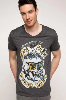 Футболка DeFacto S Серая (DeFT-shirt -169)