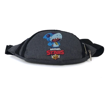 Сумка Бананка Бравл Старс на пояс Cappuccino Toys Brawl Stars Бравл Старс 1533-shark серая