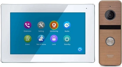 Комплект видеодомофона CoVi Security TAB FHD White + Iron FHD Bronze