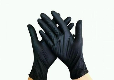 Одноразові рукавички текстуровані нітрилові Polix pro med 100 шт в упаковці Розмір L Чорні