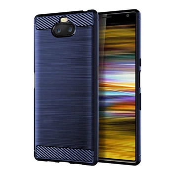 Чохол Lenuo Carbon Fiber для Sony Xperia 10 I4113 Navy Blue
