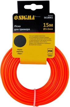 Леска для триммера Sigma круг Ø3.0 мм 15 м (5618061)