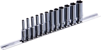 Набор головок длинных Toptul 1/4" 12 шт 4~13 мм (на планке) (GAAQ0802U)