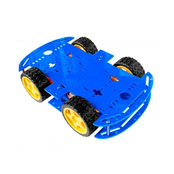 Шасси 4 колеса 4WD синяя для Arduino