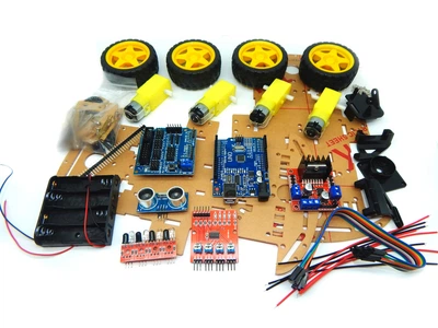 Многофункциональный автомобиль конструктор робот для начинающих Car Kit 4 WD для Ардуино