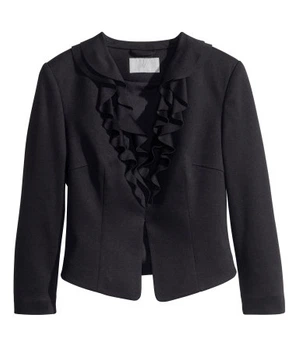 Піджак H&M з рюшами чорний (57-7868)
