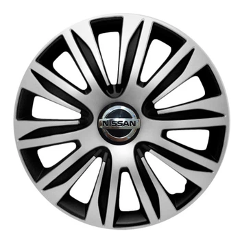 Автомобильные колпаки 4 Racing Nardo Silver-Black R16 4 шт. (с логотипом Nissan)