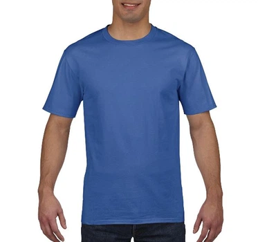 Футболка хлопковая мужская ярко-синяя Gildan Premium Cotton 4100-7686C Размер M