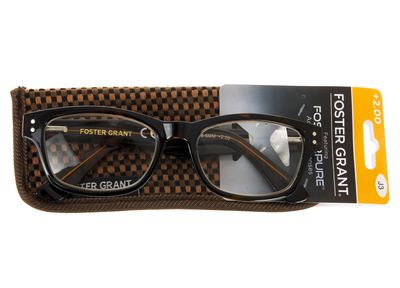 Очки для чтения +2,00 с прямоугольной оправой Foster Grant коричневый-черный US1-330089