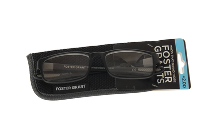 Очки для чтения +2.00 с прямоугольной оправой Foster Grant черный-серый US1-330008