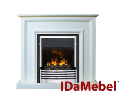 Каминокомплект IDaMebel Adele Белый (1020x950x290) с паровым камином Dimplex Flagstaff, с настоящим 3D эффектом пламени и обогревом