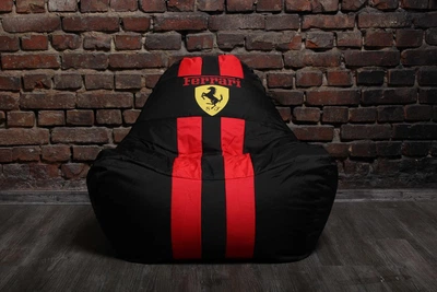Бескаркасное кресло мешок диван Ferrari, Феррари с логотипом
