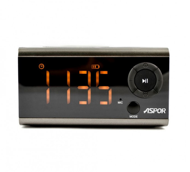 Портативная Bluetooth колонка с часами и будильником Aspor A659