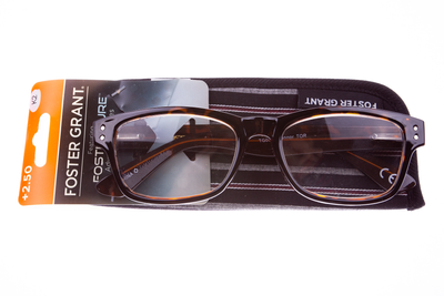 Очки для чтения + 2.50 с овальной оправой Foster Grant черный-металлик US1-100123